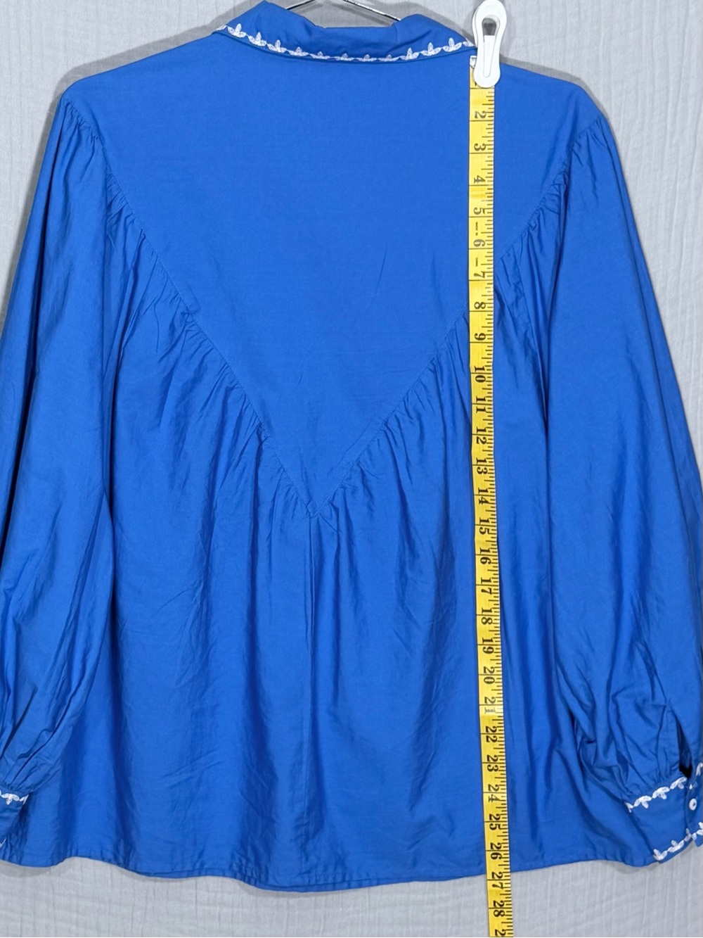 💙 Zara | 100% COTTON | Embroidered Western Blue Blouse | Small - Picture 4 of 7